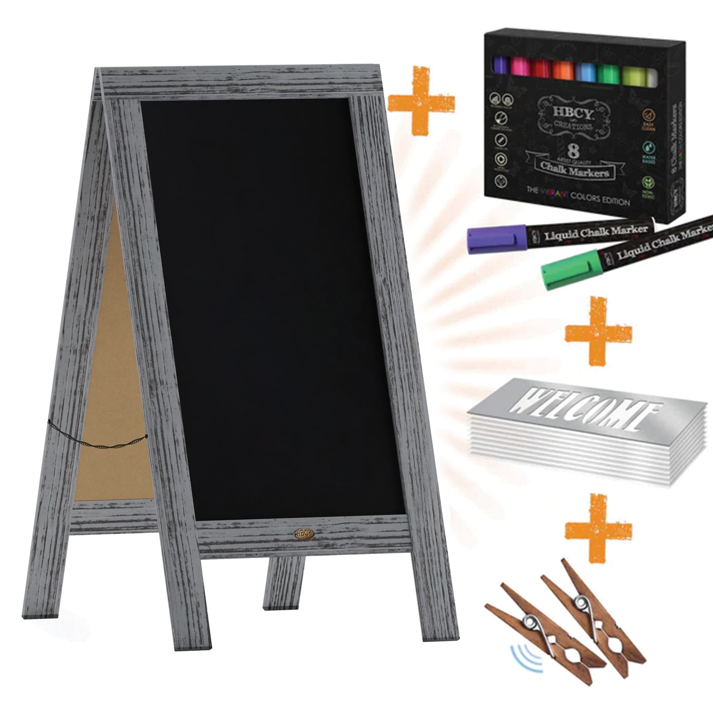 Graywashed Chalkboard Set HGWA-GDI-CRE8-742315-GG