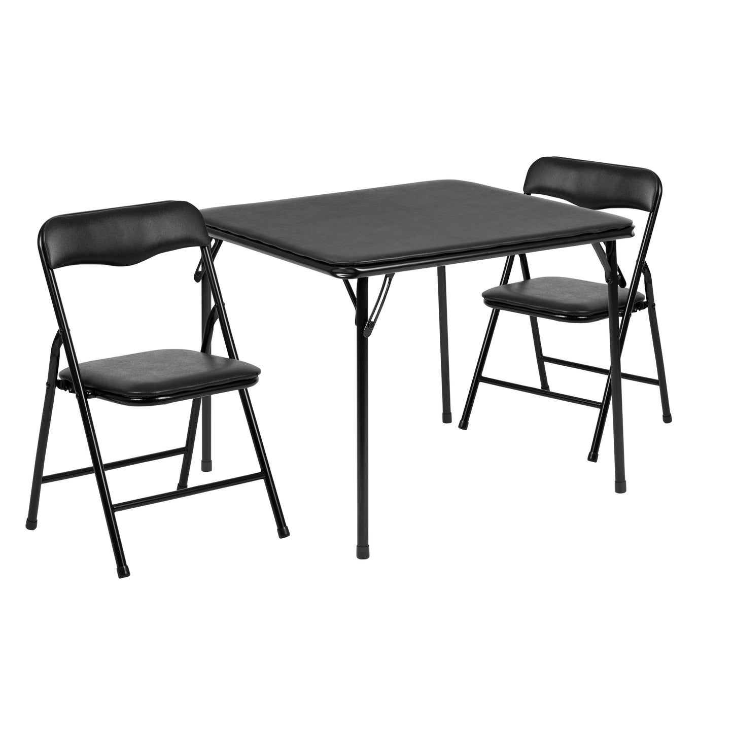 Kids Black Folding Table Set JB-10-CARD-BK-GG