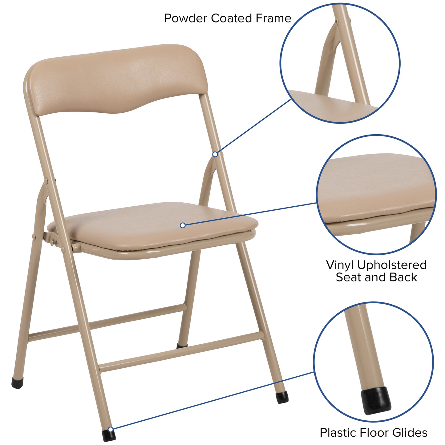 Kids Tan Folding Table Set JB-10-CARD-TN-GG