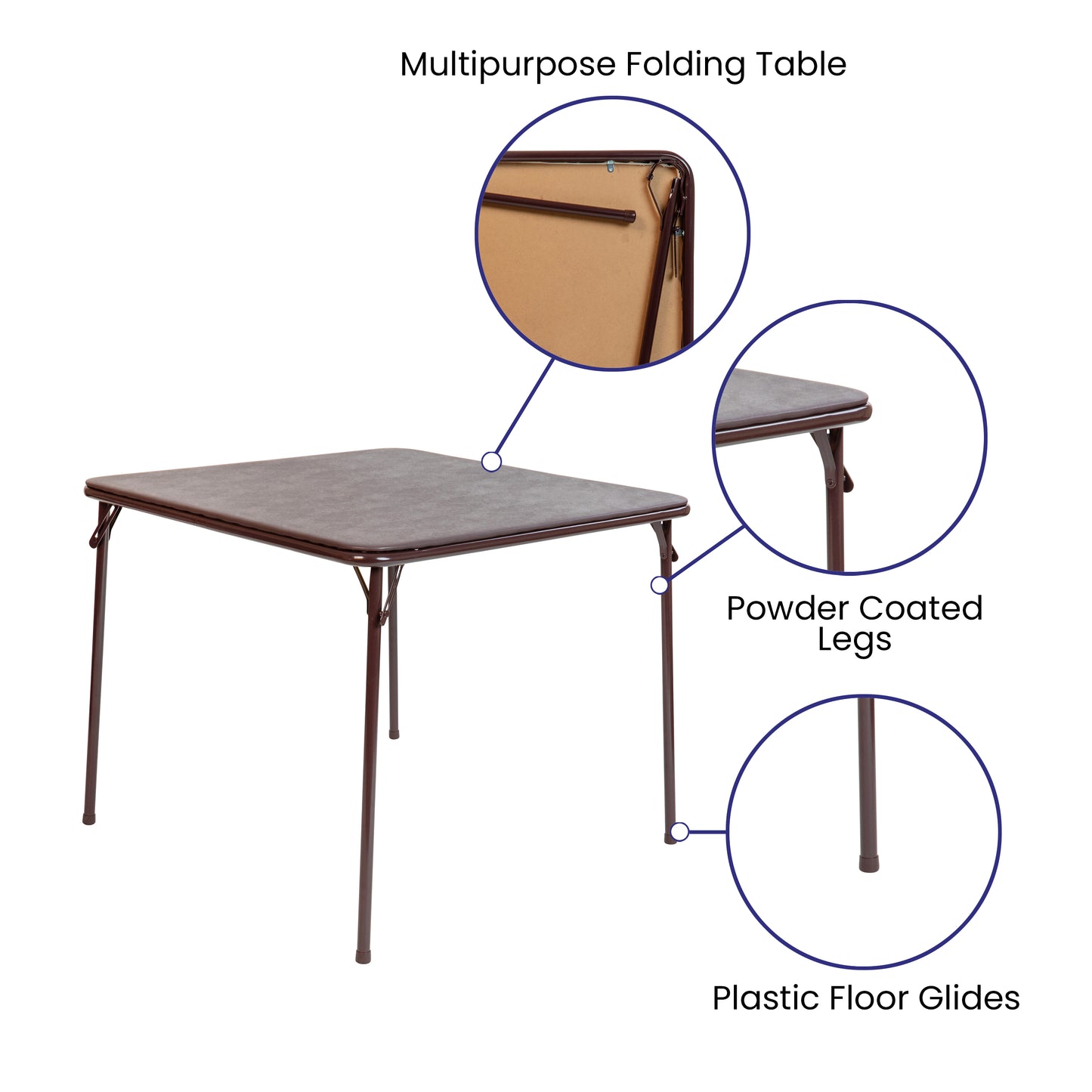 Brown Folding Card Table JB-2-BR-GG