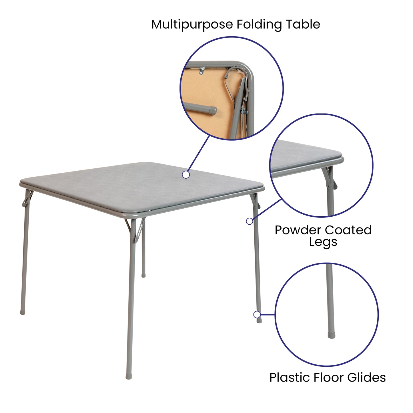 Gray Folding Card Table JB-2-GY-GG