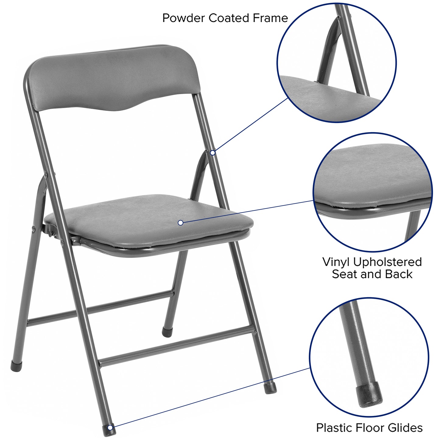 Gray Kid Folding Table Set JB-9-KID-GY-GG