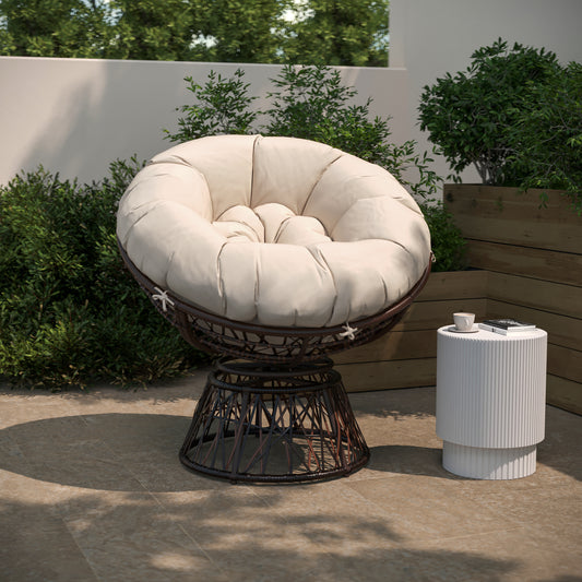 BG Papasan Swivel Patio Chair JE-5101W-BG-GG