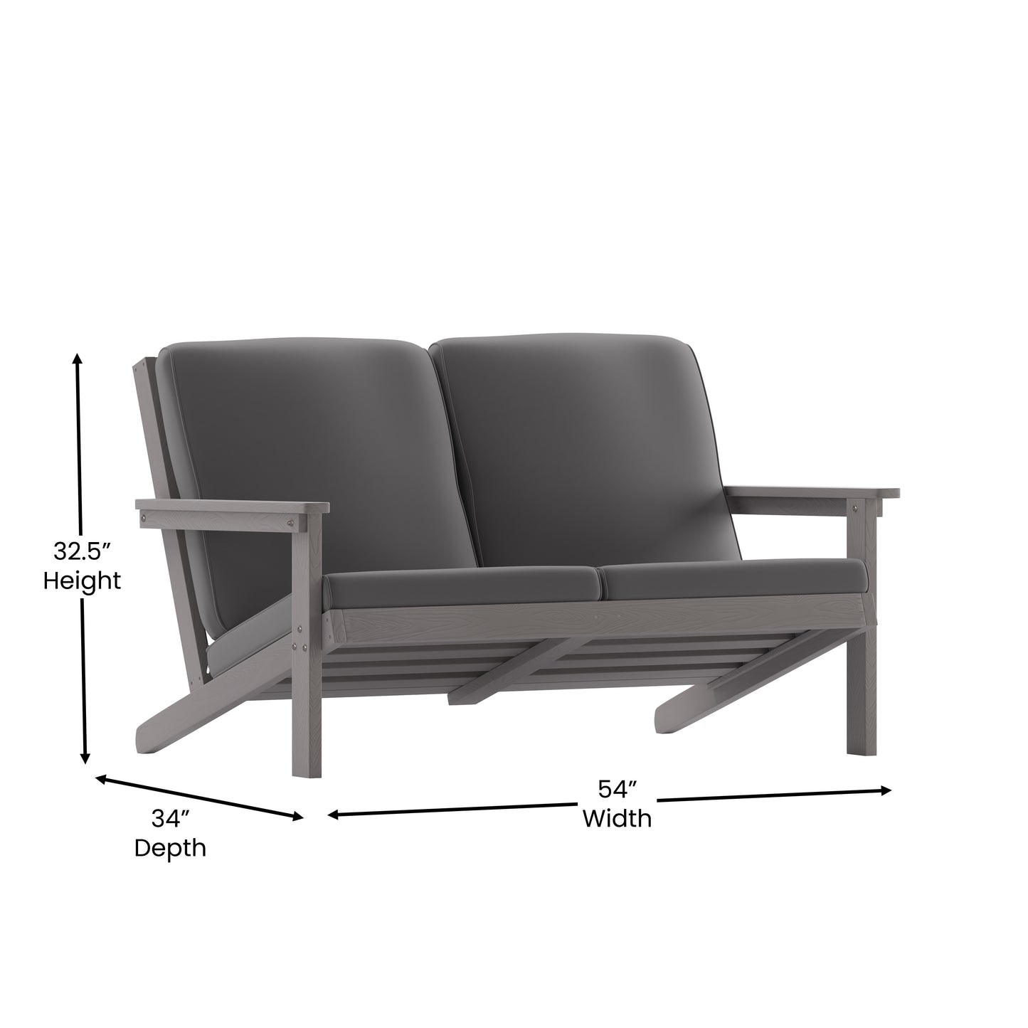 Gray/Gray Loveseat-Cushions JJ-C14022-GY-GG