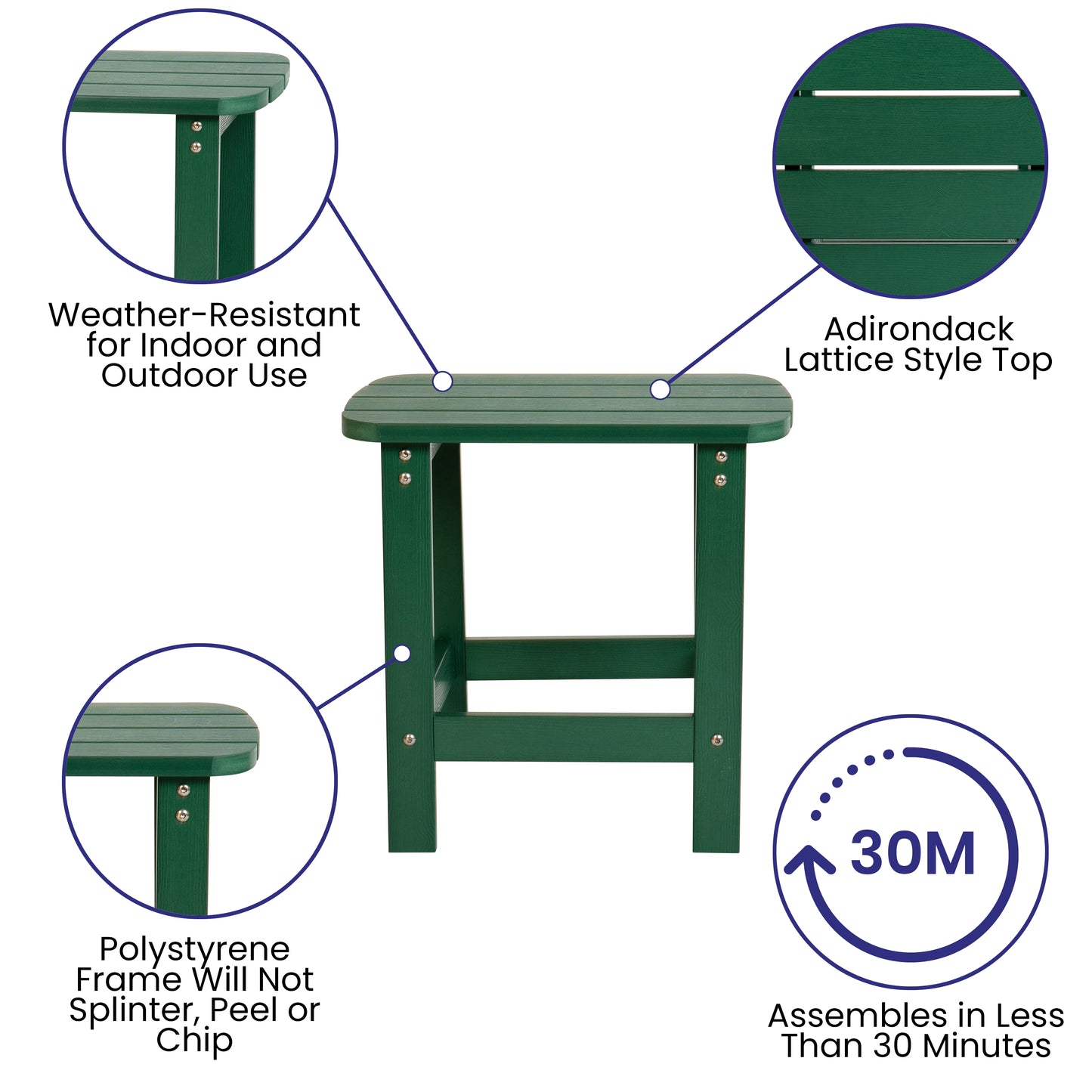 Green Table and 2 Chair Set JJ-C14501-2-T14001-GRN-GG