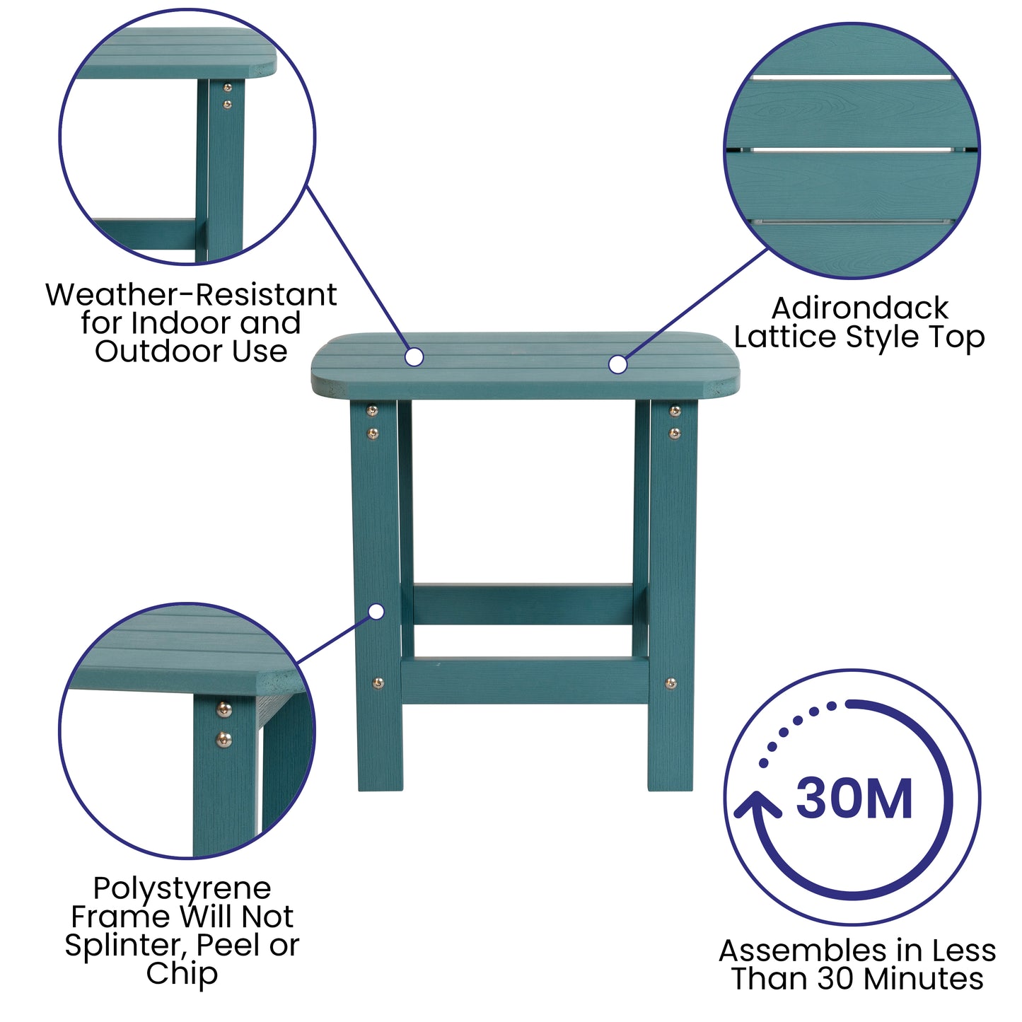 Sea Foam Table and 2 Chair Set JJ-C14501-2-T14001-SFM-GG