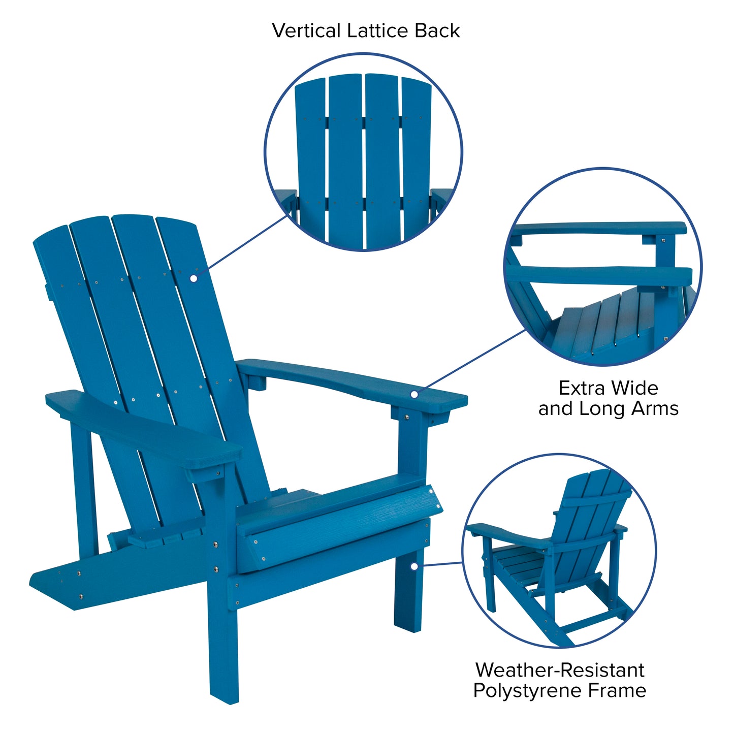 Blue Poly Adirondack Chair JJ-C14501-BLU-GG