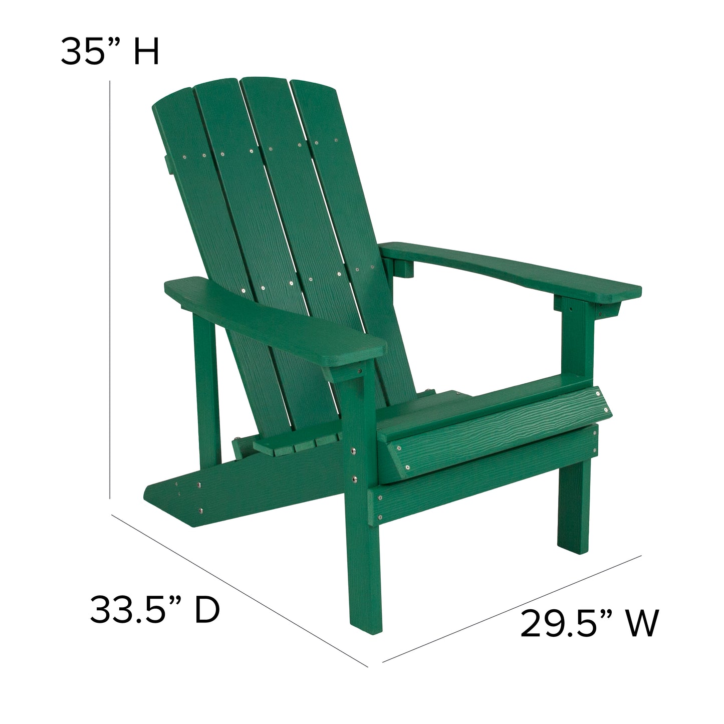 Green Poly Adirondack Chair JJ-C14501-GRN-GG