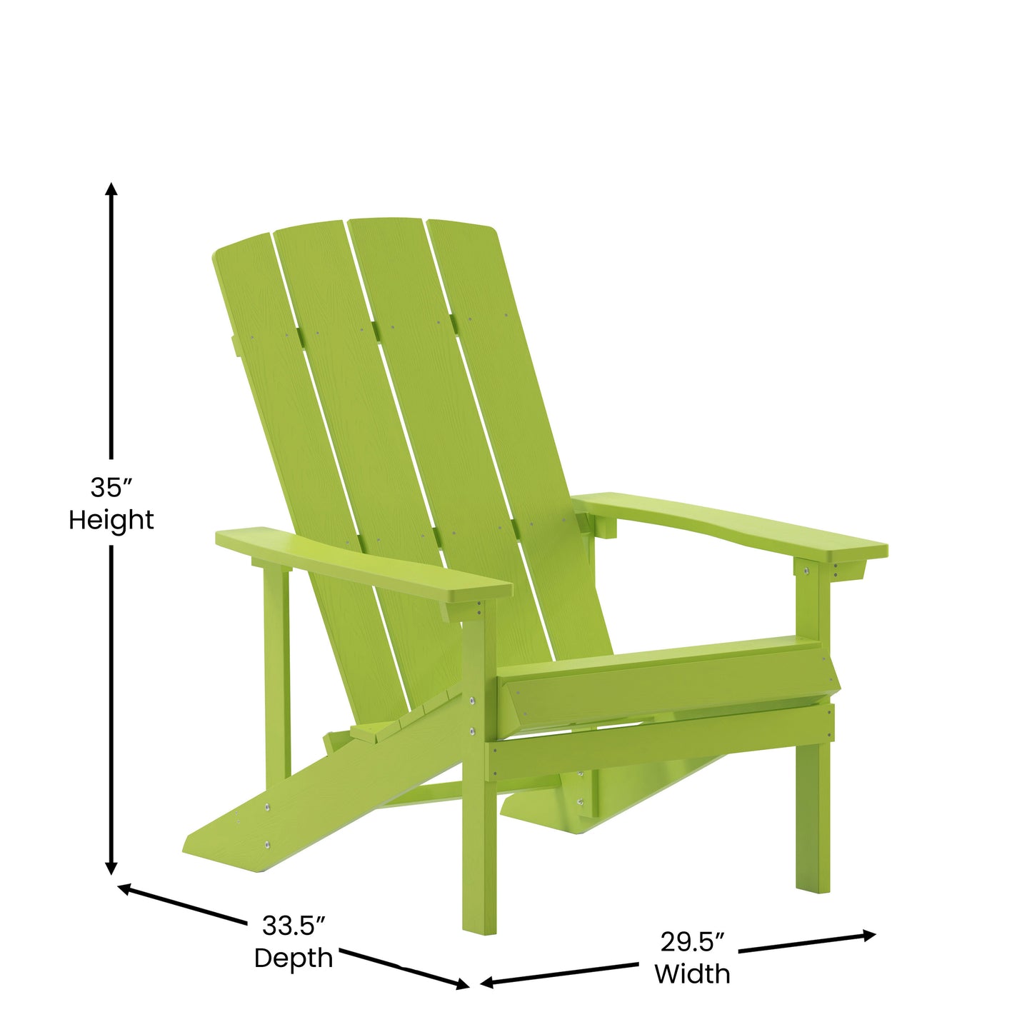 Lime Poly Adirondack Chair JJ-C14501-LM-GG