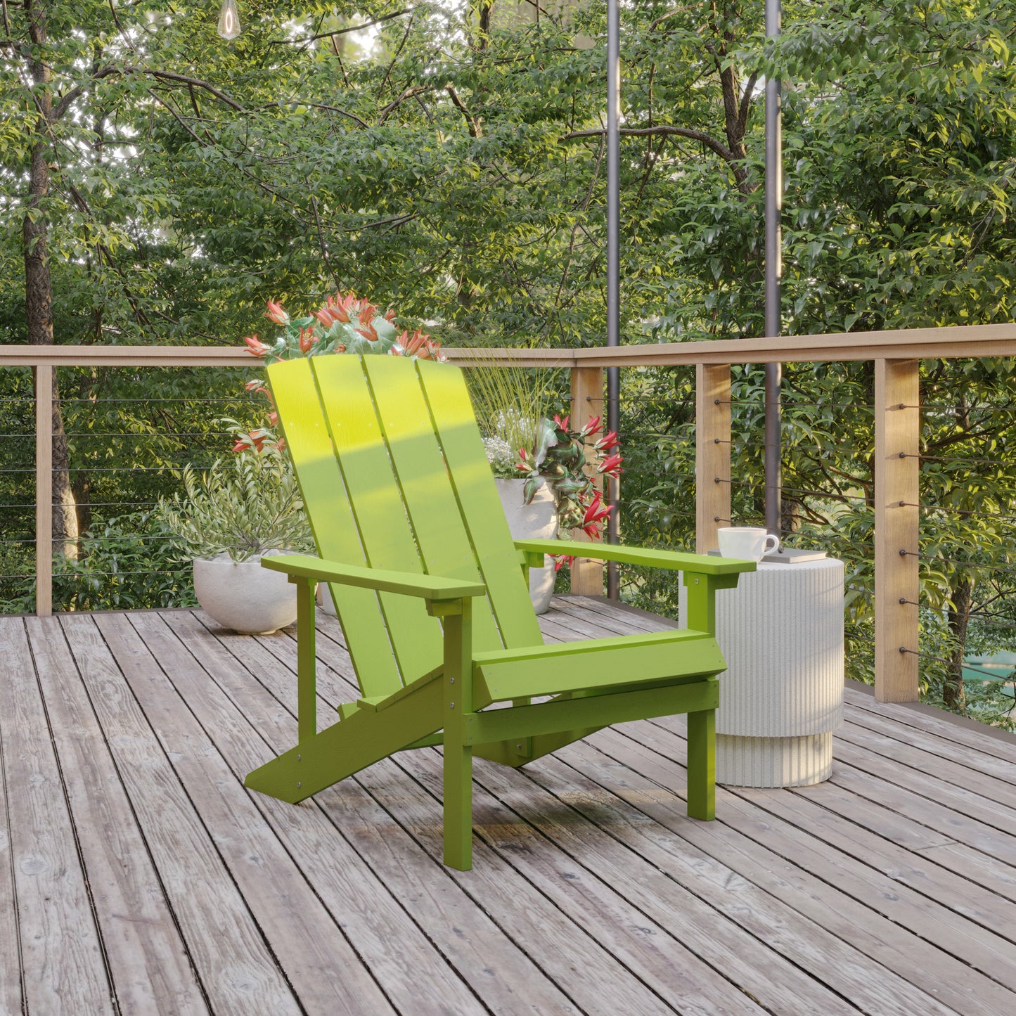 Lime Poly Adirondack Chair JJ-C14501-LM-GG