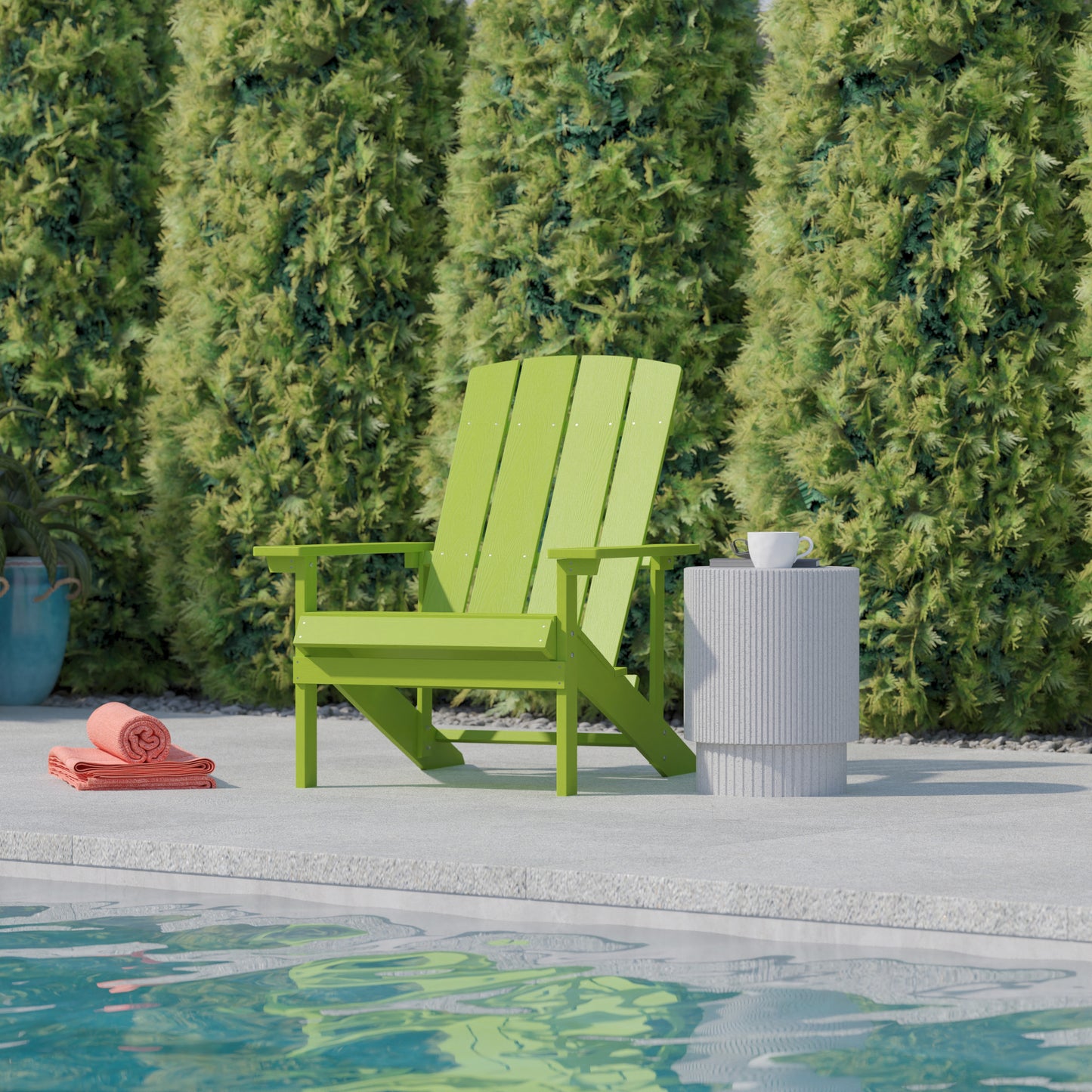 Lime Poly Adirondack Chair JJ-C14501-LM-GG