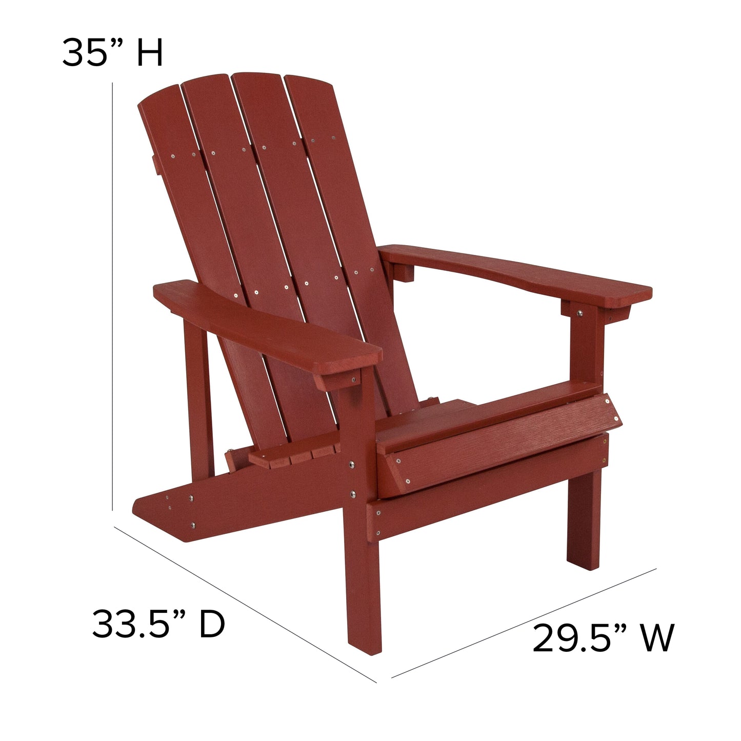 Red Poly Adirondack Chair JJ-C14501-RED-GG