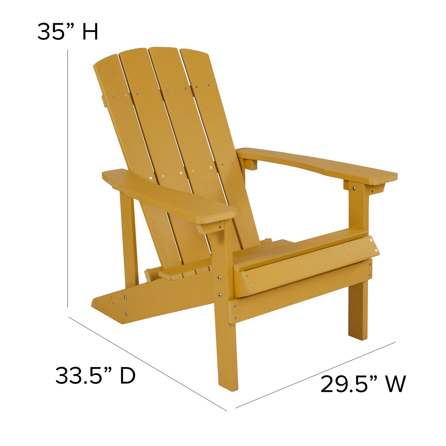 Yellow Poly Adirondack Chair JJ-C14501-YLW-GG