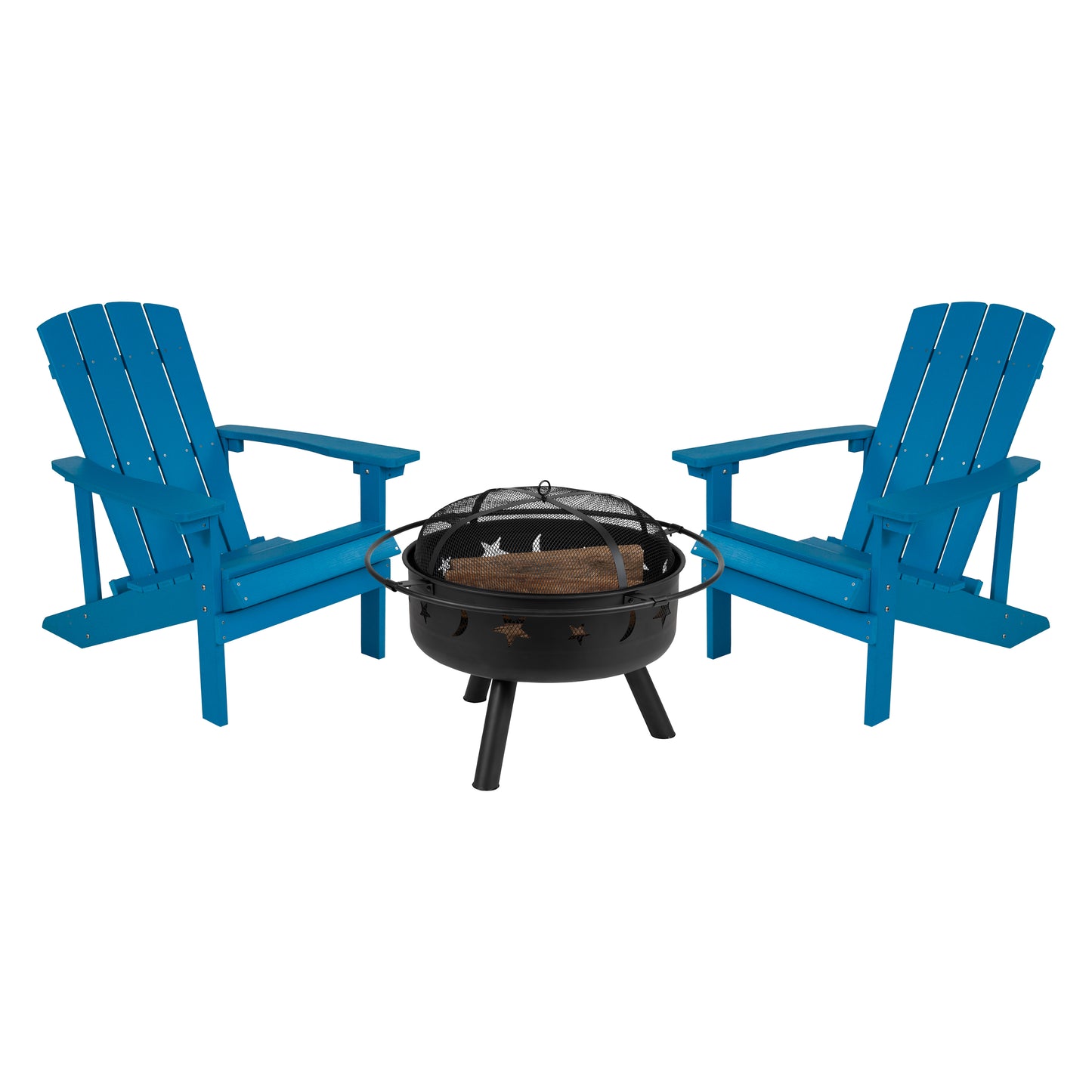 Adirondack Chairs & Fire Pit JJ-C145012-32D-BLU-GG