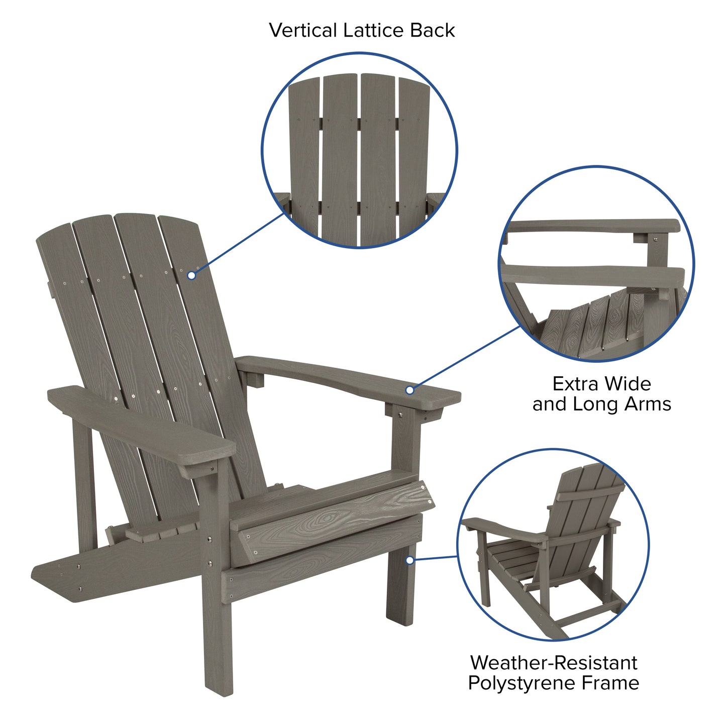 Adirondack Chair & Fire Pit JJ-C145014-32D-LTG-GG