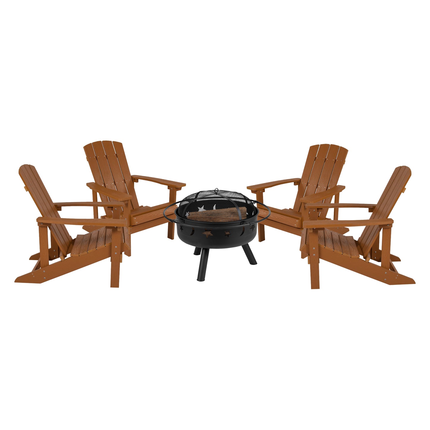 Adirondack Chair & Fire Pit JJ-C145014-32D-TEAK-GG