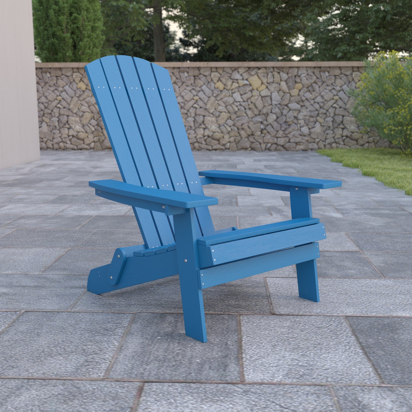 Blue Folding Adirondack Chair JJ-C14505-BLU-GG