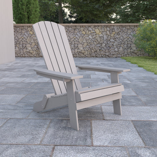 Gray Folding Adirondack Chair JJ-C14505-GY-GG