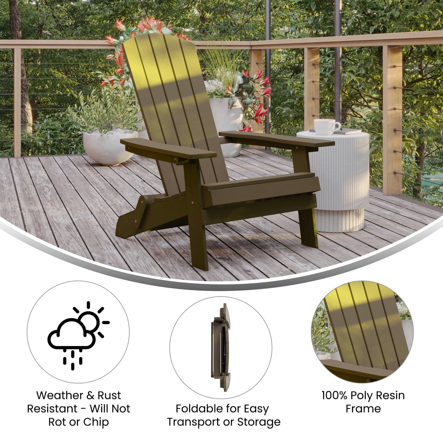 MAH Folding Adirondack Chair JJ-C14505-MHG-GG