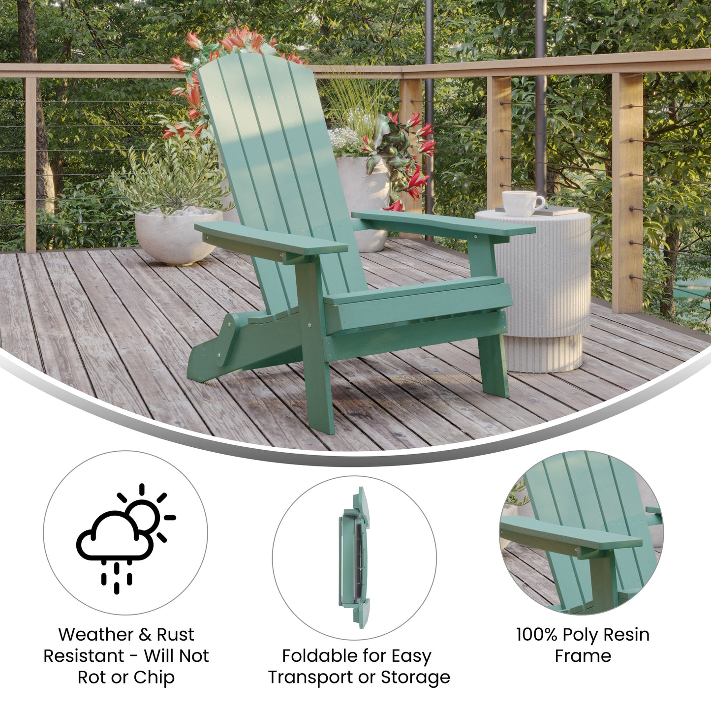 Sea Foam Adirondack Chair JJ-C14505-SFM-GG