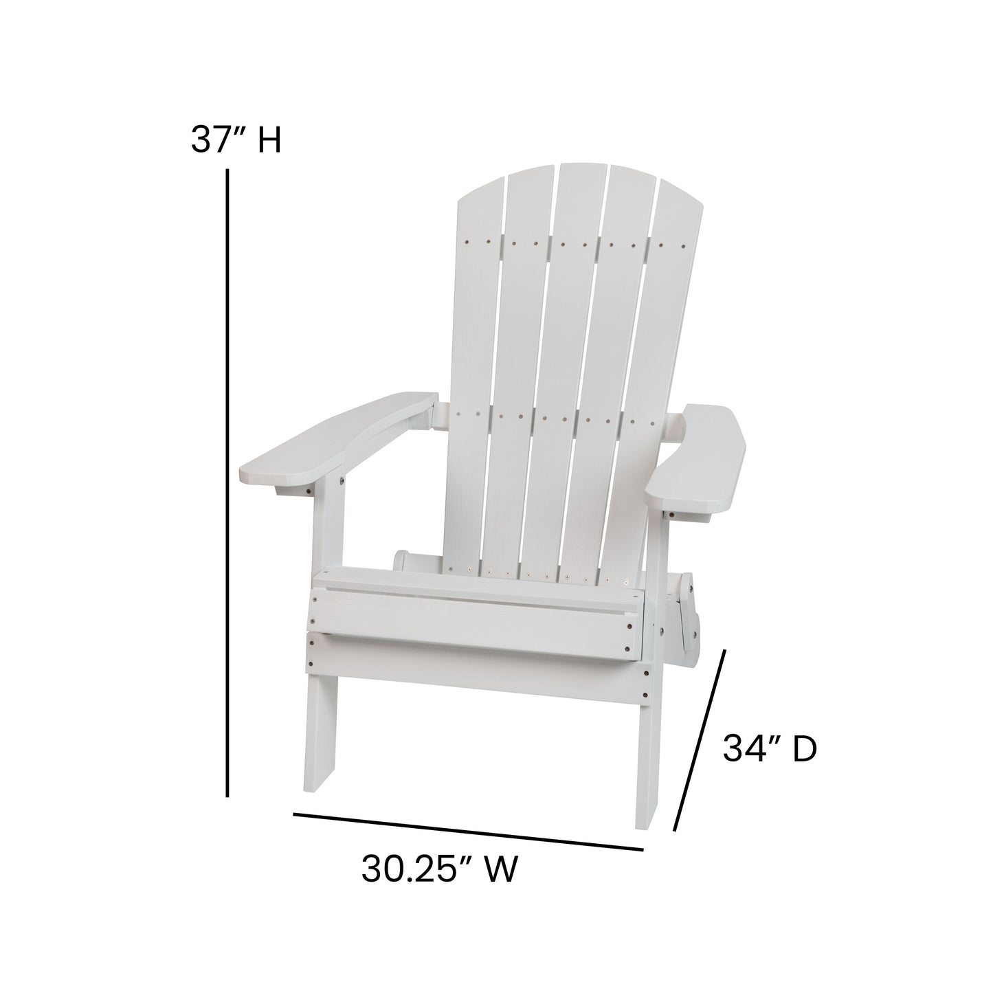 White Folding Adirondack Chair JJ-C14505-WH-GG