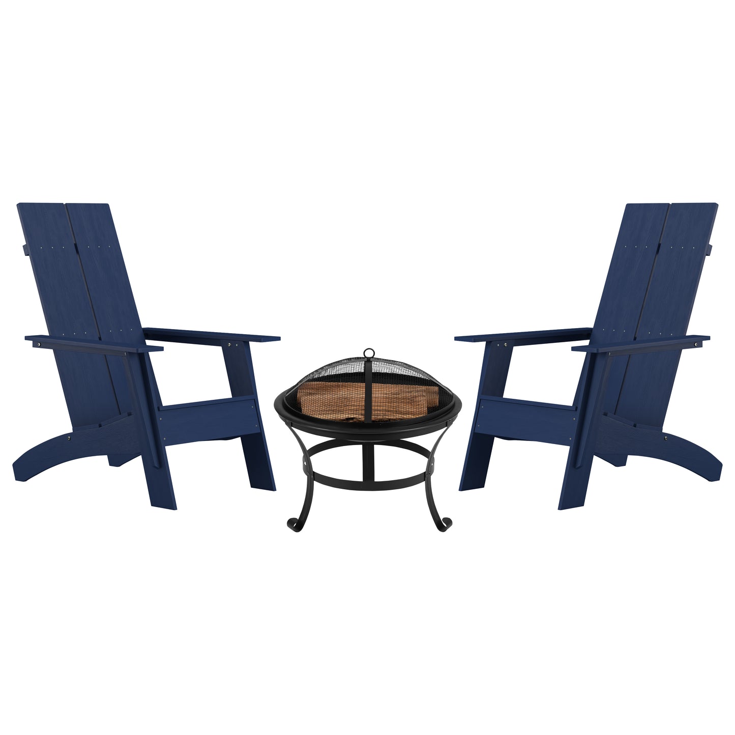 2PK Navy Chairs & Fire Pit JJ-C145092-202-NV-GG