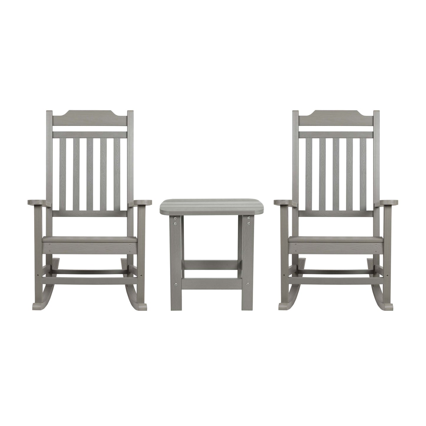 Gray Table and 2 Chair Set JJ-C14703-2-T14001-GY-GG