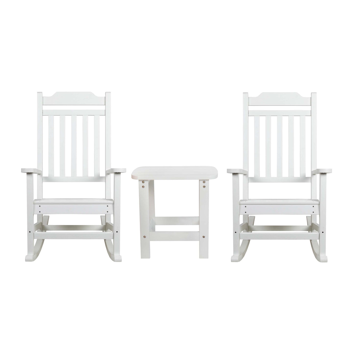 White Table and 2 Chair Set JJ-C14703-2-T14001-WH-GG