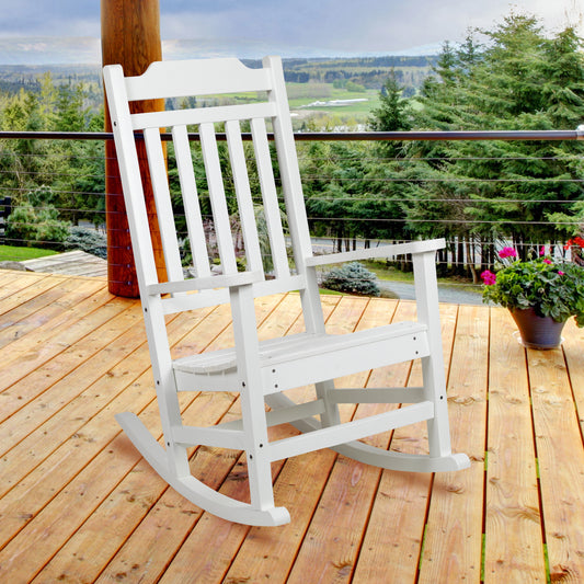 White Wood Rocking Chair JJ-C14703-WH-GG