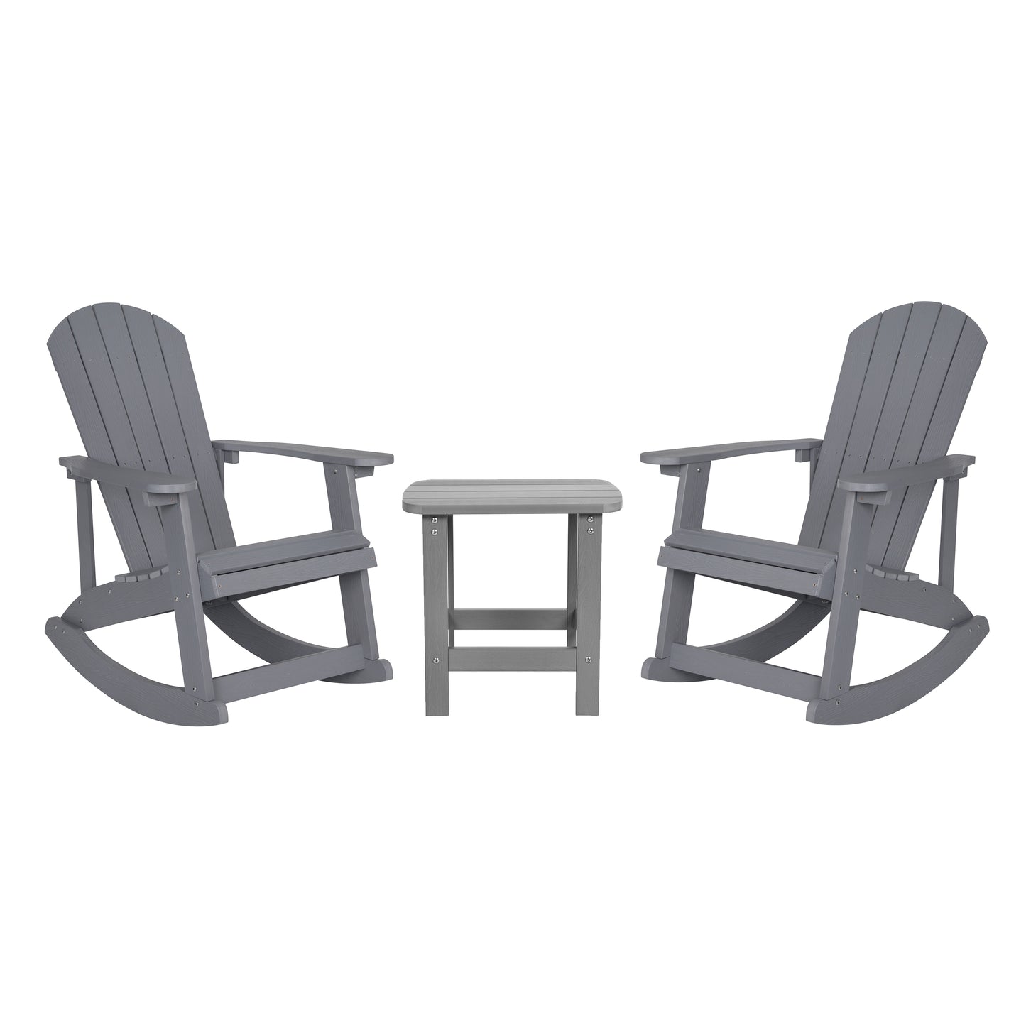 2PK Gray Rockers & 1 Table JJ-C14705-2-T14001-GY-GG