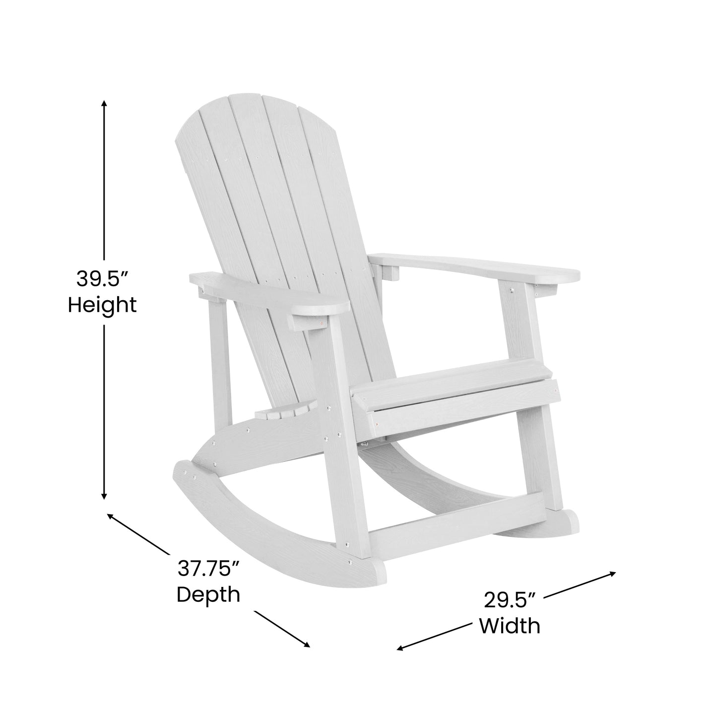 4PK White Rockers & 1 Table JJ-C14705-4-T14001-WH-GG