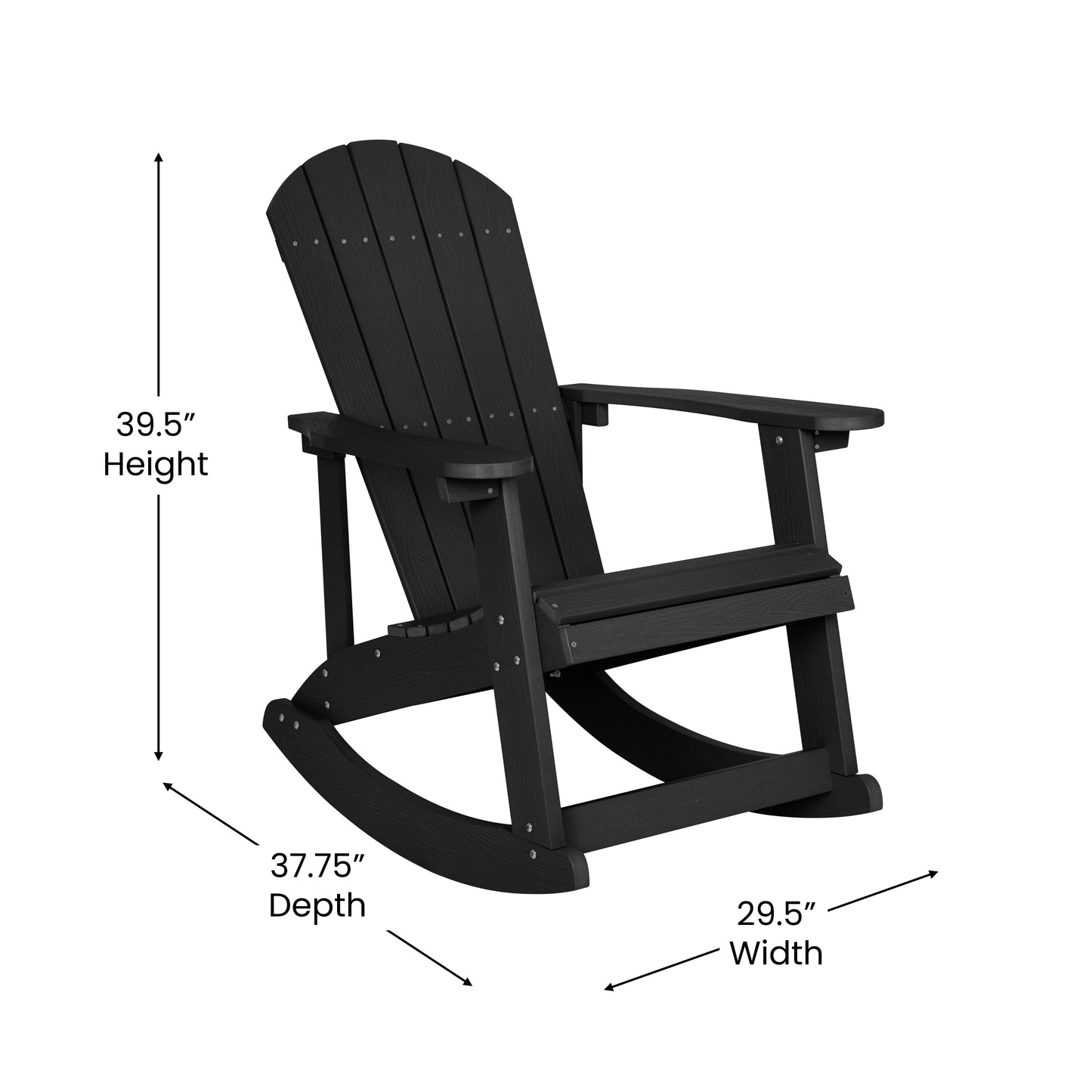 Black Resin Rocking Chair JJ-C14705-BK-GG