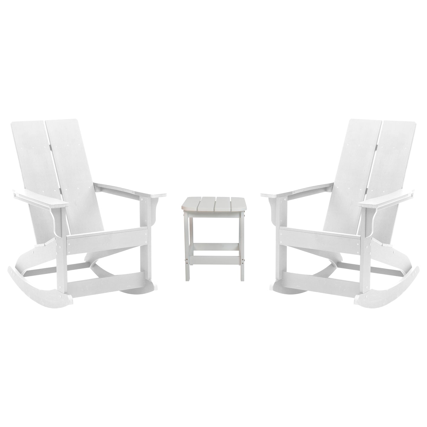 2PK White Rockers & Side Table JJ-C14709-2-T14001-WH-GG