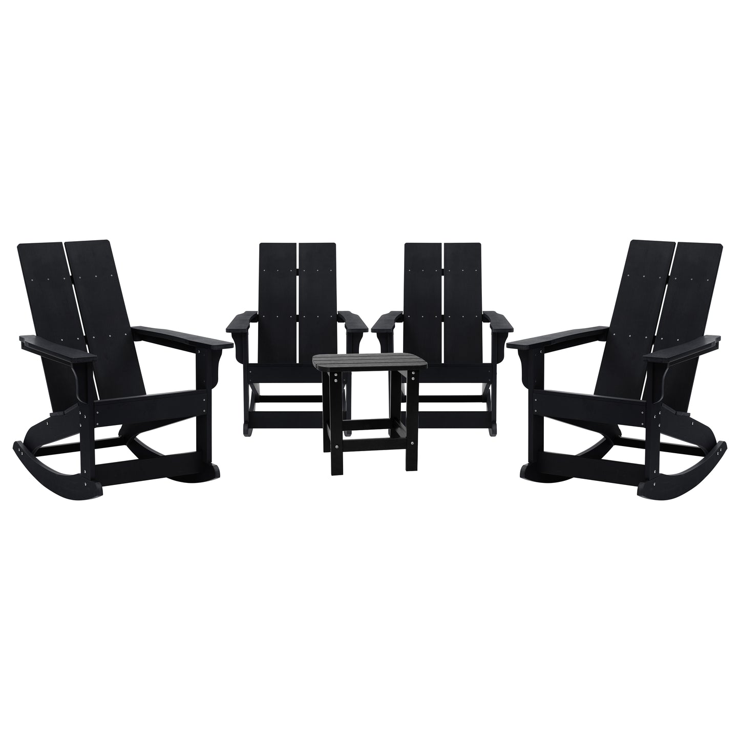 4PK Black Rockers & Side Table JJ-C14709-4-T14001-BK-GG