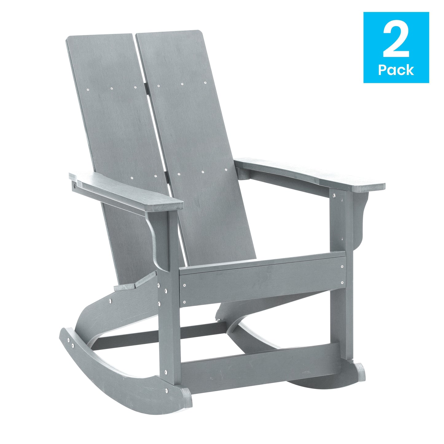 2 PK Gray Resin Rocking Chair JJ-C14709-GY-2-GG