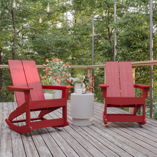 2 PK Red Resin Rocking Chair JJ-C14709-RED-2-GG