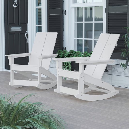 2 PK White Resin Rocking Chair JJ-C14709-WH-2-GG