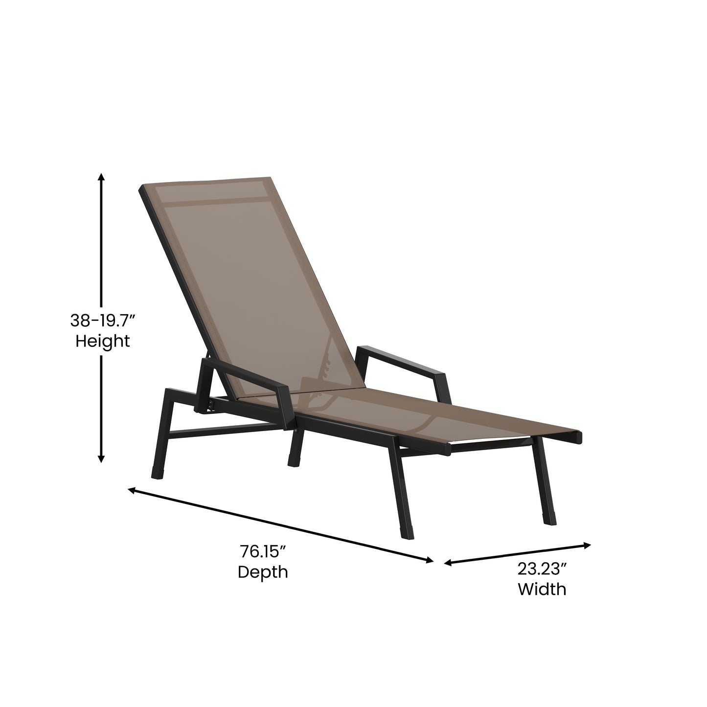 Black/Brown Chaise Lounge JJ-LC323-BLK-BR-GG