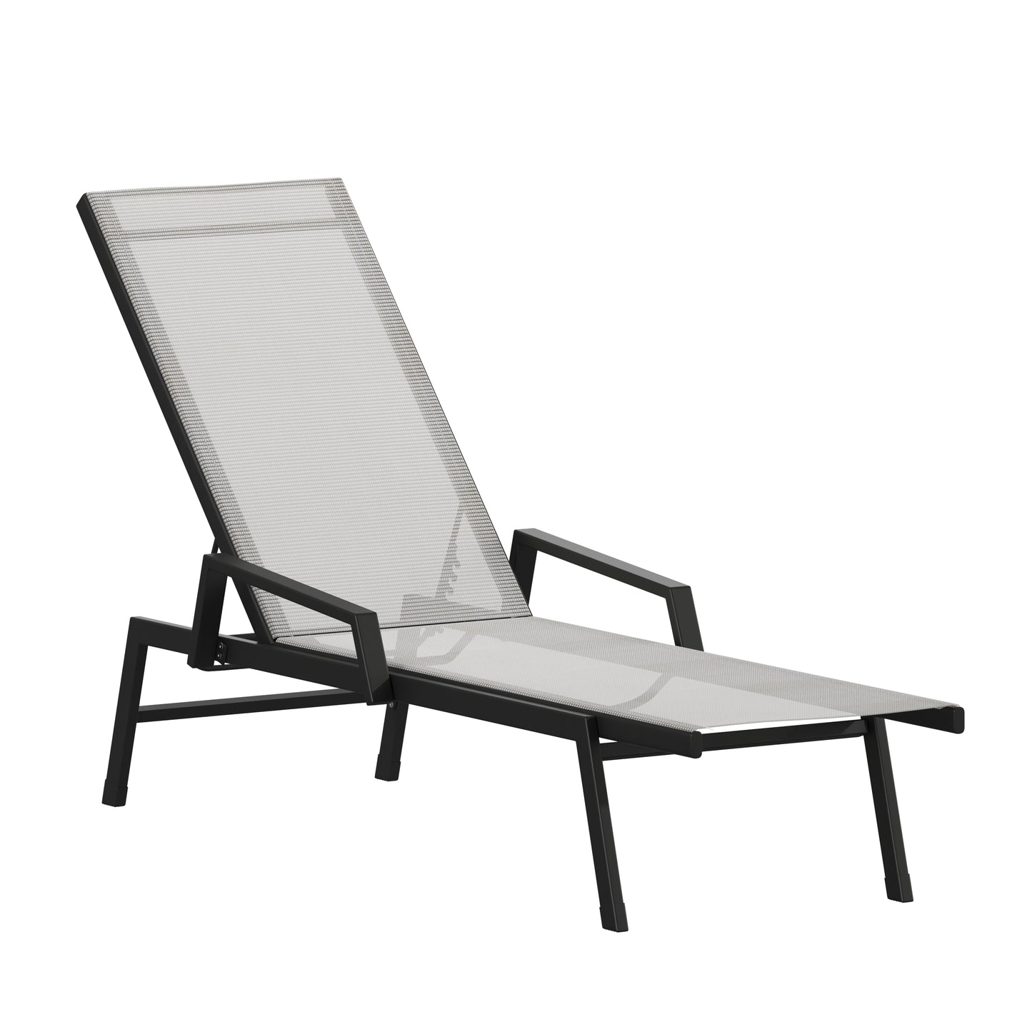 Black/Gray Chaise Lounge JJ-LC323-BLK-GRY-GG