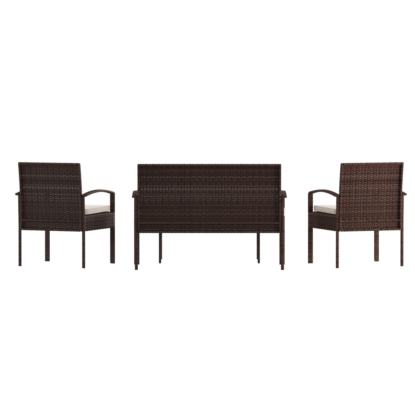 4PC Brown/Beige Patio Set JJ-S312-BNBG-GG