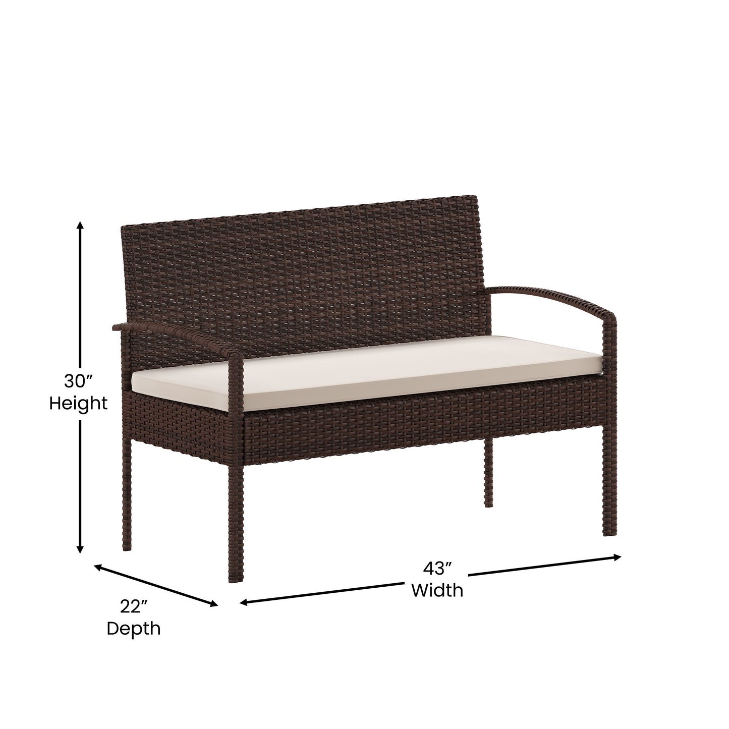 4PC Brown/Beige Patio Set JJ-S312-BNBG-GG