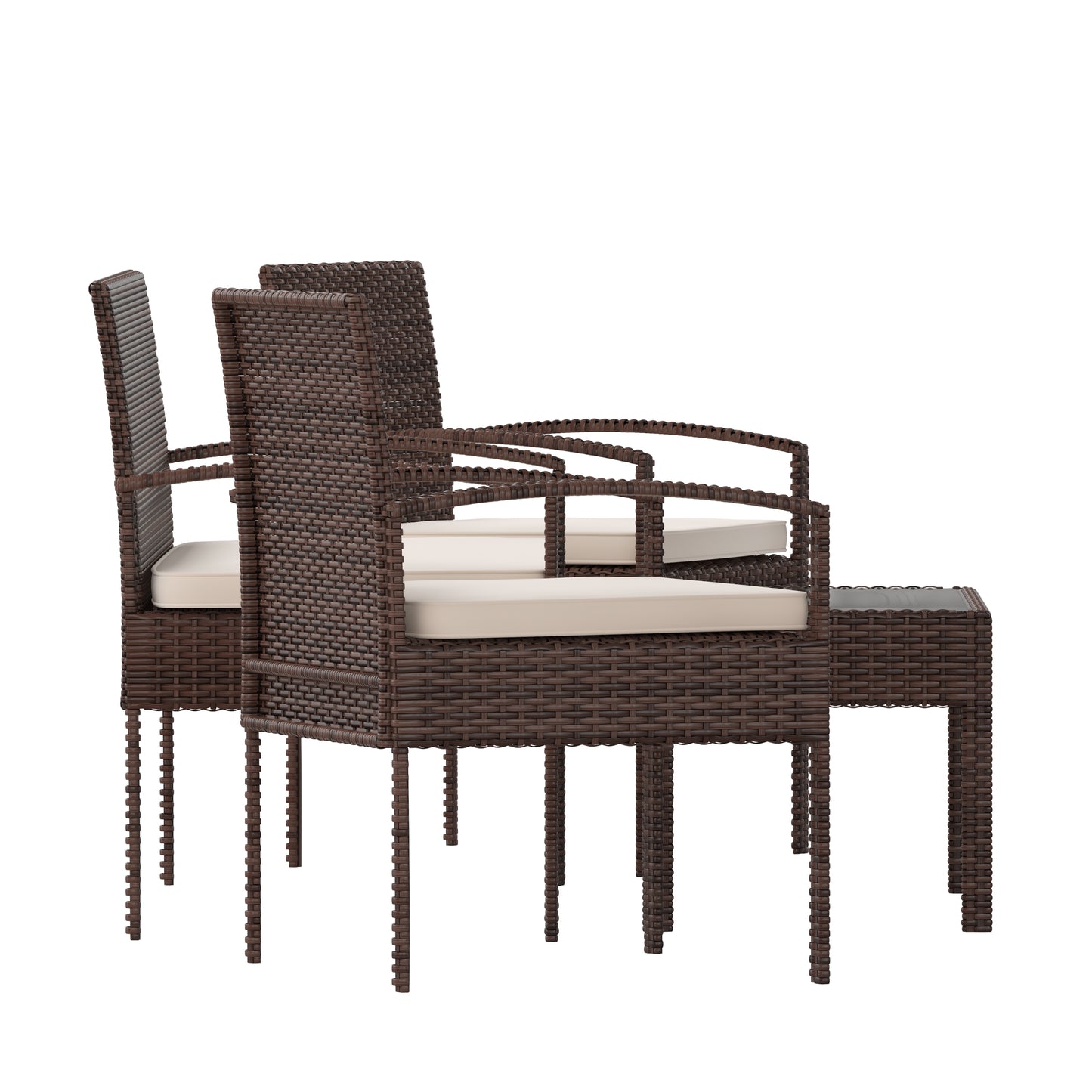 4PC Brown/Beige Patio Set JJ-S312-BNBG-GG