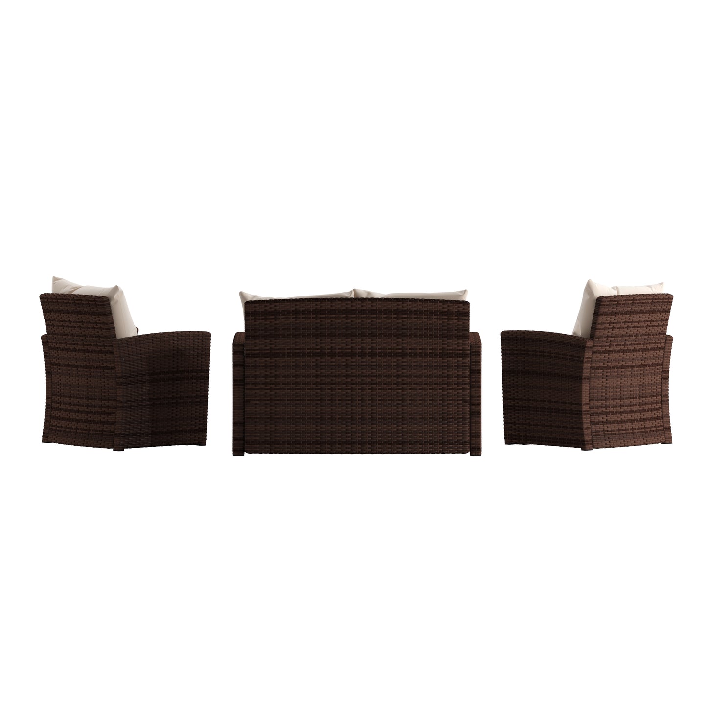 4PC Brown/Beige Patio Set JJ-S351-BNBG-GG