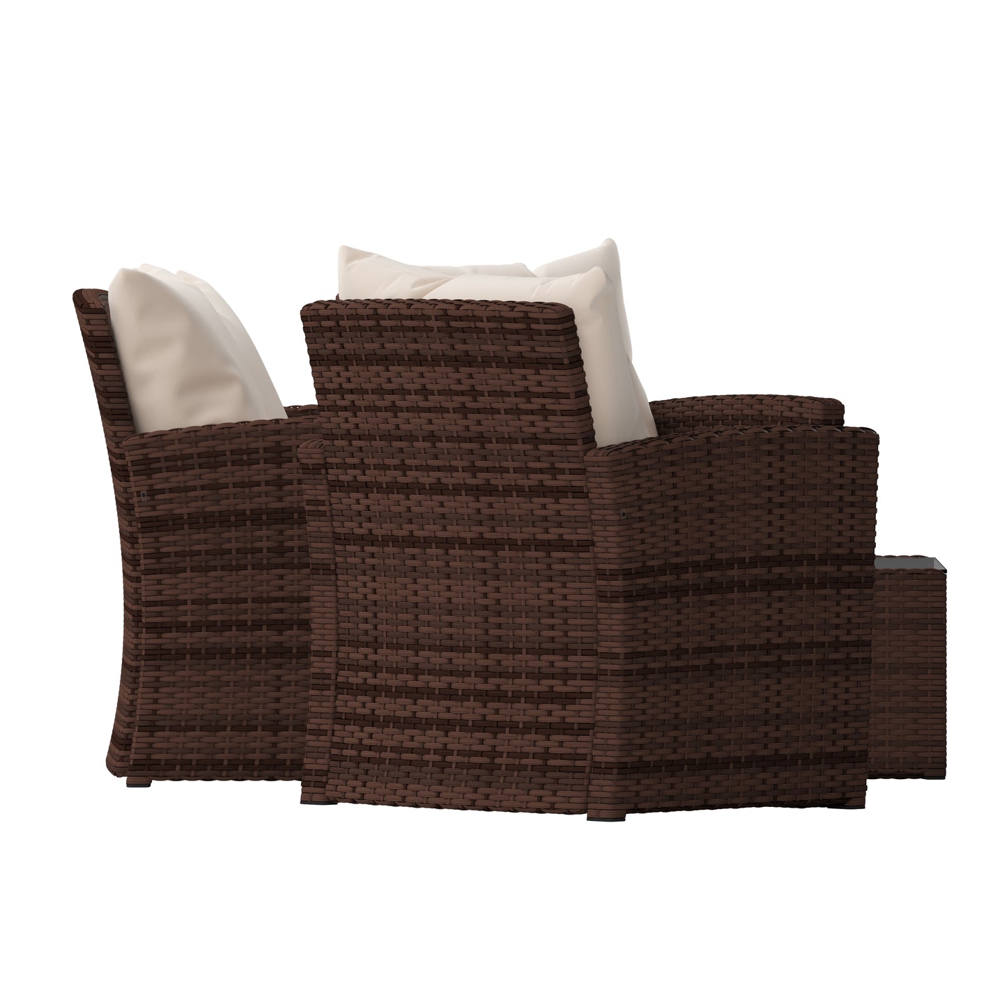 4PC Brown/Beige Patio Set JJ-S351-BNBG-GG