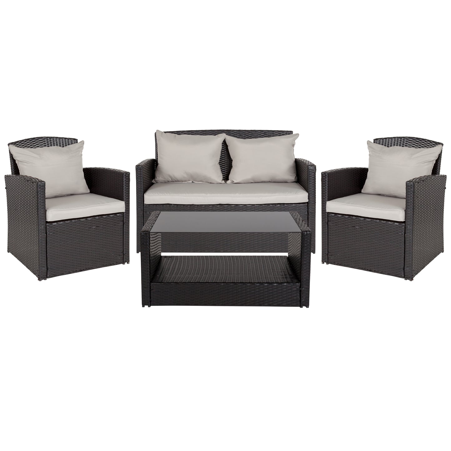 4PC Black Patio Set JJ-S351-GG