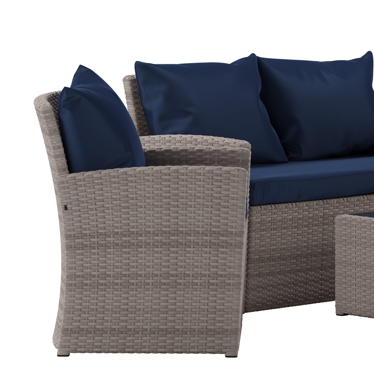 4PC Lt Gray/Navy Patio Set JJ-S351-GYNV-GG