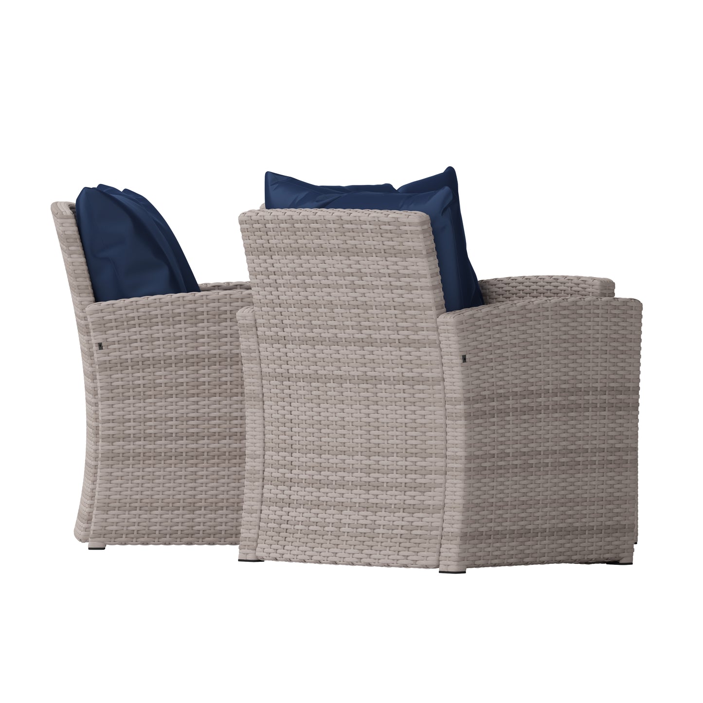 4PC Lt Gray/Navy Patio Set JJ-S351-GYNV-GG