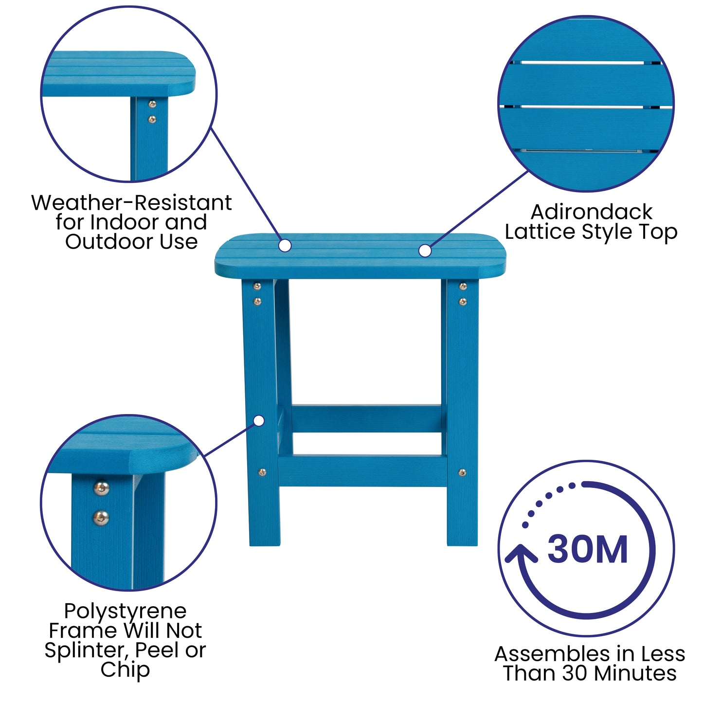 Blue Adirondack Side Table JJ-T14001-BLU-GG