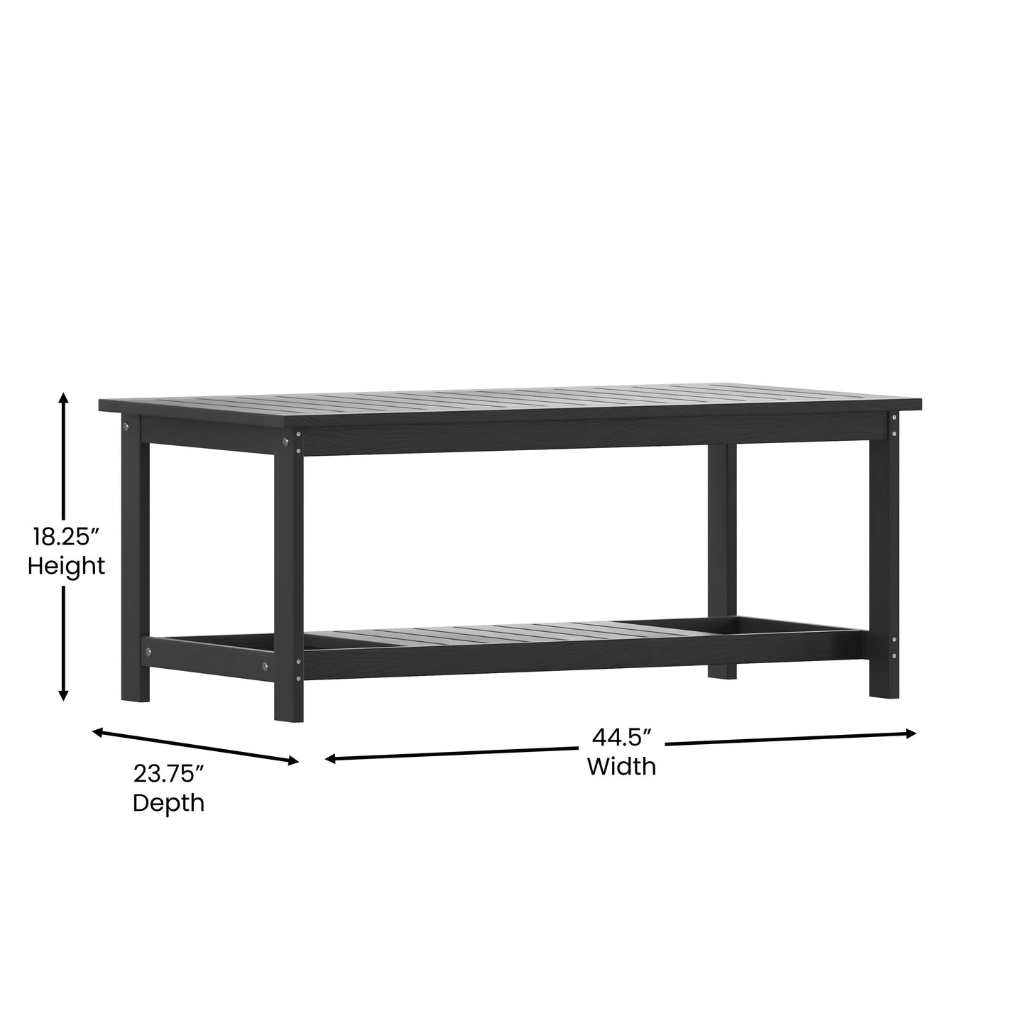 Black Poly Resin Table JJ-T14022-BK-GG