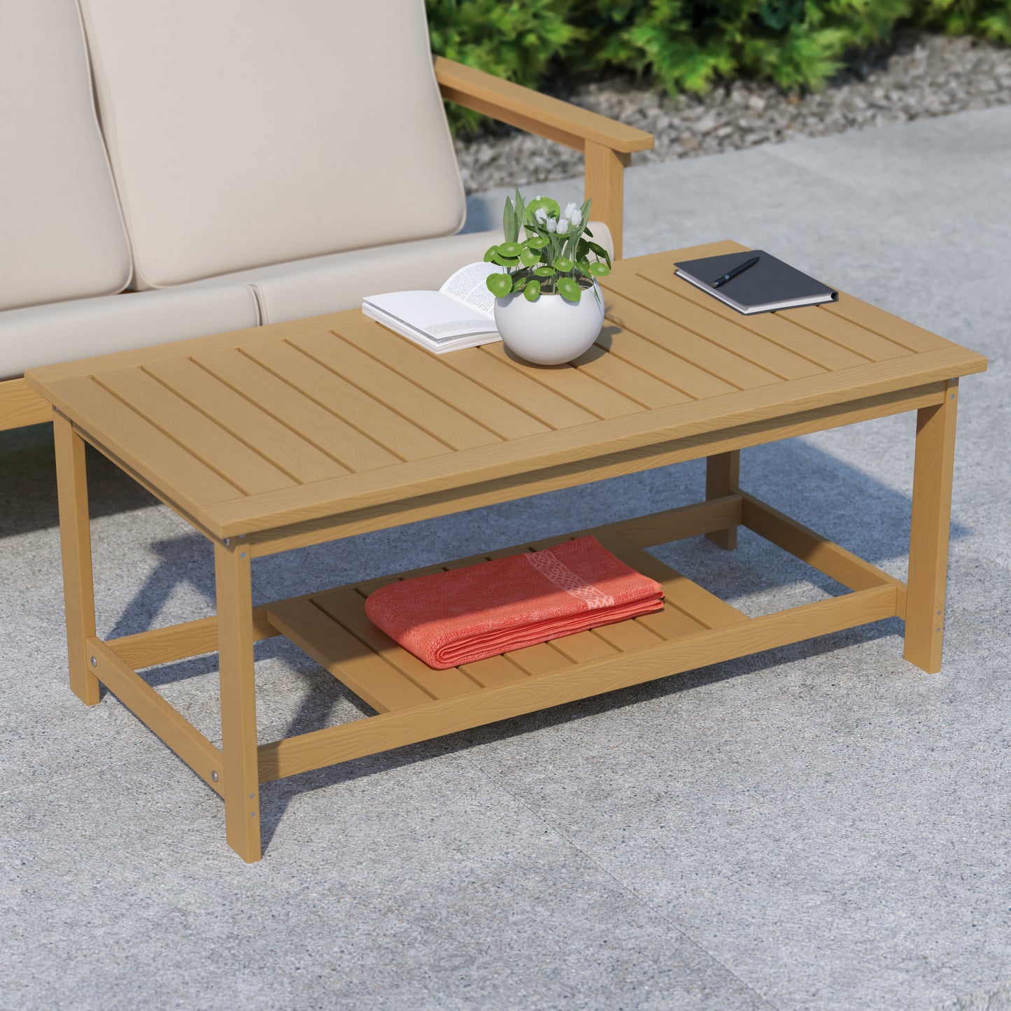 Natural Cedar Poly Resin Table JJ-T14022-BR-GG